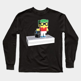 Polygonal Computer Geek Holding a Mouse Long Sleeve T-Shirt